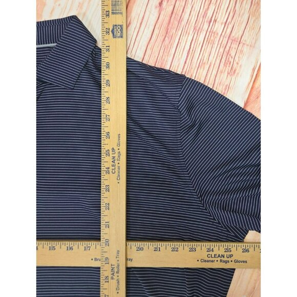 Johnnie-O Mens XL Navy Blue Striped Polo Shirt - Picture 8 of 8